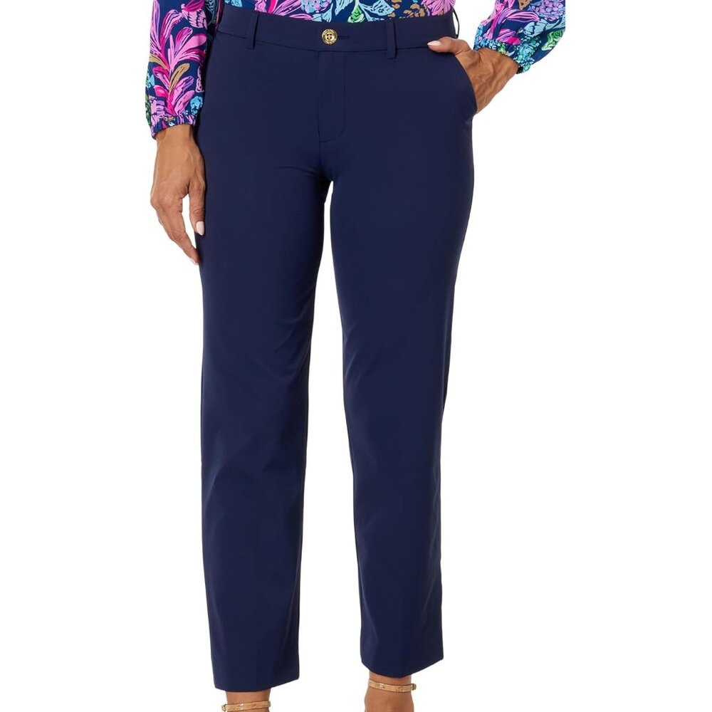 Lilly Pulitzer NWT Travel Trousers UPF 50+ True Navy Size 4